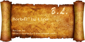 Borbély Lina névjegykártya