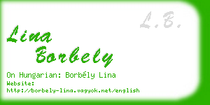 lina borbely business card